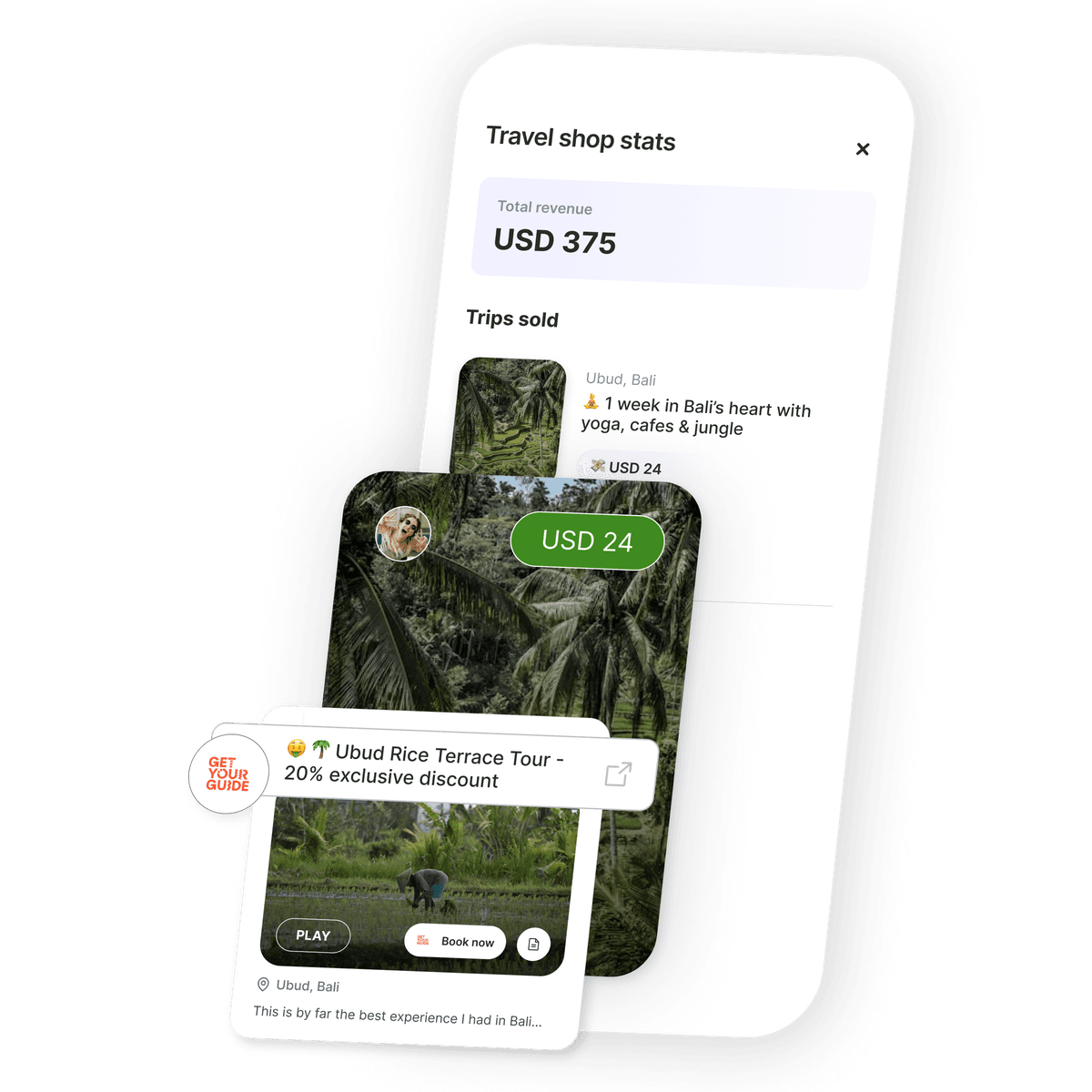 Affiliate wallet earnings in the Tripmix app