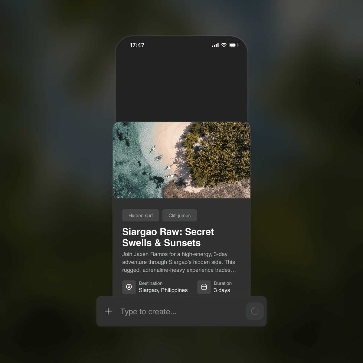 Build a trip product in seconds with AI